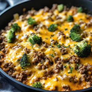 Keto Cheesy Ground Beef Skillet - Easy Low Carb Meal