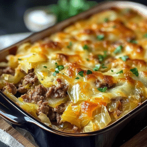 Savory Cabbage Beef Bake